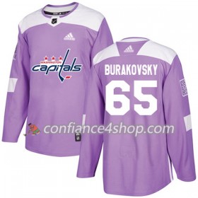 Adidas Maillot de Hockey Washington Capitals Andre Burakovsky 65 2017-2018 Violet Fights Cancer Practice Authentic - Homme